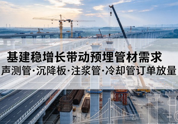 道里基建稳增长带动预埋监测管材需求，声测管、沉降板、注浆管订单持续放量