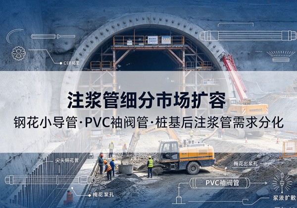 道里注浆管细分市场扩容，隧道钢花小导管、PVC 袖阀管、桩基后注浆管需求分化